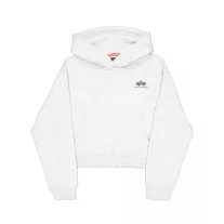 Basic Small Logo Hoodie Women - pastel grey melange