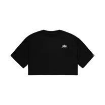 Basic Small Logo Cropped PP T-Shirt Women - black