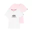 New Basic Big Logo T-Shirt 2 Pack Women - white/pastel pink