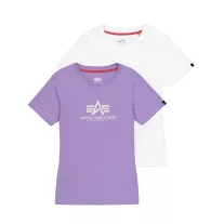 New Basic Big Logo T-Shirt 2 Pack Women - white/violet storm