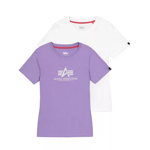 New Basic Big Logo T-Shirt 2 Pack Women - white/violet storm New Basic Big Logo T-Shirt 2 Pack Women - white/violet storm