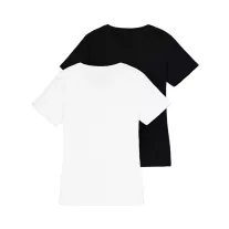 New Basic Big Logo T-Shirt 2 Pack Women - black/white