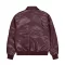 PU College Bomber Jacket - dark cherry