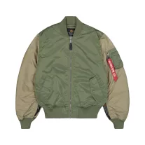MA-1 Camo Back Embroidery Bomber Jacket - sage green