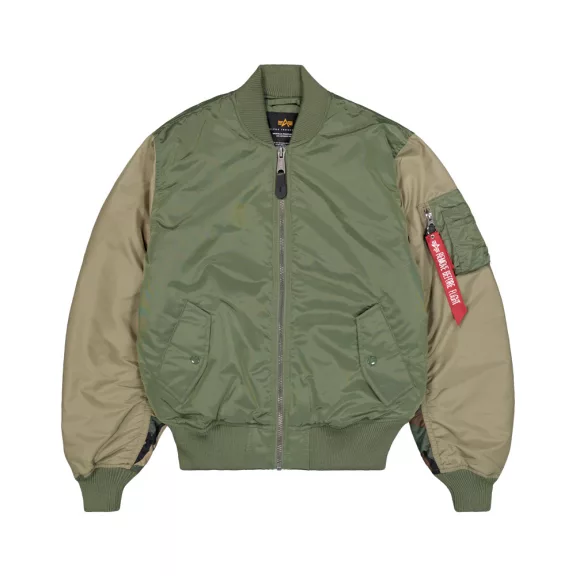 MA-1 Camo Back Embroidery Bomber Jacket - sage green MA-1 Camo Back Embroidery Bomber Jacket - sage green