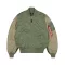 MA-1 Camo Back Embroidery Bomber Jacket - sage green