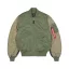 MA-1 Camo Back Embroidery Bomber Jacket - sage green