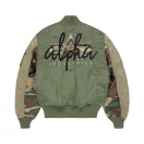 MA-1 Camo Back Embroidery Bomber Jacket - sage green MA-1 Camo Back Embroidery Bomber Jacket - sage green