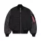 MA-1 Camo Back Embroidery Bomber Jacket - black