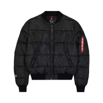 MA-1 Logo Puffer Winter Jacket - black