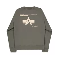 Label Sweashirt Backprint - dark olive
