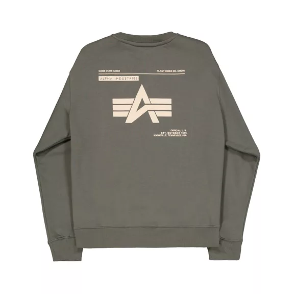 Label Sweashirt Backprint - dark olive Label Sweashirt Backprint - dark olive