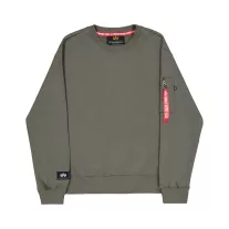 Label Sweashirt Backprint - dark olive