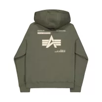 Label Backprint Hoodie - dark olive