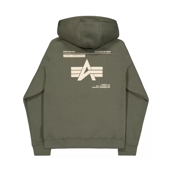 Label Backprint Hoodie - dark olive Label Backprint Hoodie - dark olive