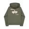 Label Backprint Hoodie - dark olive