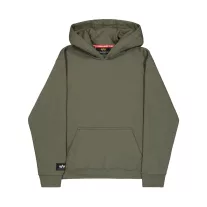 Label Backprint Hoodie - dark olive