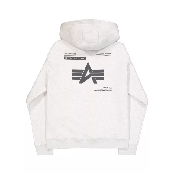 Label Backprint Hoodie - pastel grey melange Label Backprint Hoodie - pastel grey melange