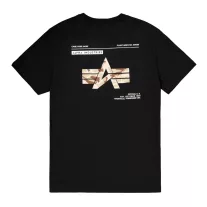 Camo Label Backprint T-Shirt - black/desert camo
