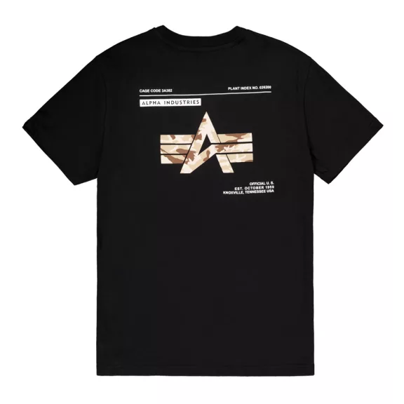 Camo Label Backprint T-Shirt - black/desert camo Camo Label Backprint T-Shirt - black/desert camo