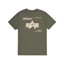 Label Backprint T-Shirt - dark olive