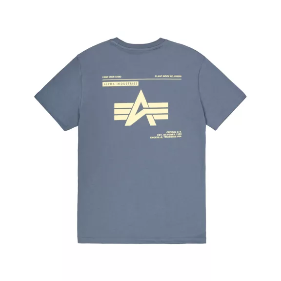 Label Backprint T-Shirt - denim blue Label Backprint T-Shirt - denim blue