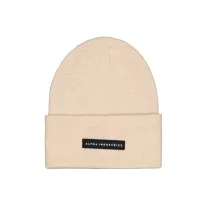 Rubber Logo Beanie - organic beige