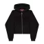Rhinestone World Zip Hoodie Women - black