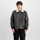 B-15-3 Faux Leather Bomber Jacket - black B-15-3 Faux Leather Bomber Jacket - black