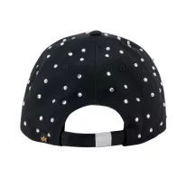 Rhinestone Logo Cap Women - black