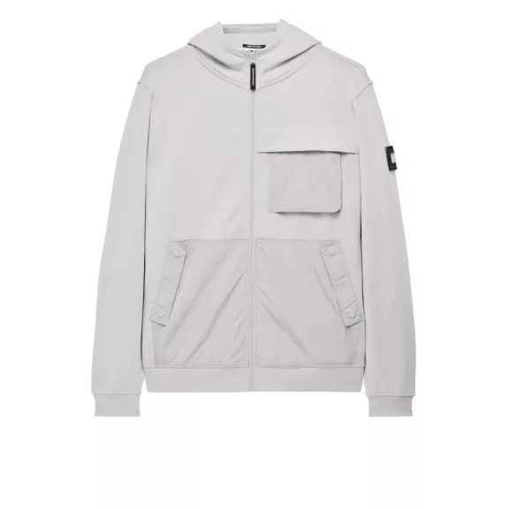 Daponte Zip Through Hoodie - rhino Daponte Zip Through Hoodie - rhino