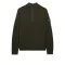 Castillos Knitted Wool Quarter Neck Sweater - castle green
