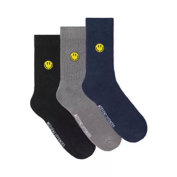 Smiley Sports Socks - 3 pair pack - navy/black/grey Smiley Sports Socks - 3 pair pack - navy/black/grey