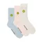 Smiley Sports Socks - 3 pair pack - white/blue/cream