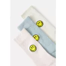 Smiley Sports Socks - 3 pair pack - white/blue/cream Smiley Sports Socks - 3 pair pack - white/blue/cream