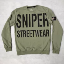 All Over Crew Neck - olive/black