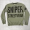All Over Crew Neck - olive/black