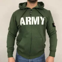 Army Zip Hoody - army green
