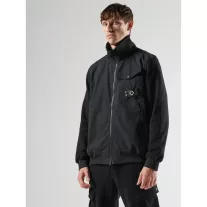 Full Zip Mixed Media Sweat - jet black