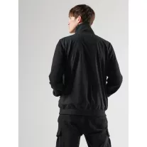 Full Zip Mixed Media Sweat - jet black