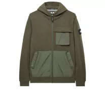 Daponte Zip Through Hoodie - castle green