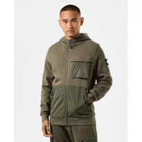 Daponte Zip Through Hoodie - castle green