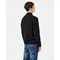 Castillos Knitted Wool Quarter Neck Sweater - black