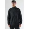 Mixed Media Funnel Shirt - Jet Black
